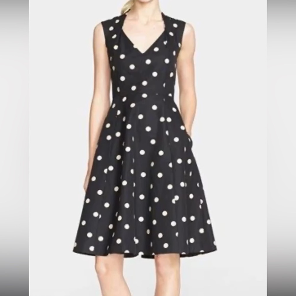 kate spade Black and White Polka Dot Midi Dress